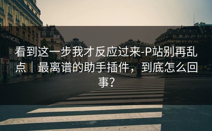 看到这一步我才反应过来-P站别再乱点|最离谱的助手插件,到底怎么回事? 看到这一步我才反应过来-P站别再乱点|最离谱的助手插件,到底怎么回事?