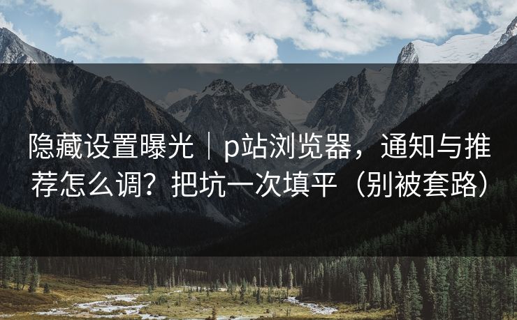 隐藏设置曝光|p站浏览器,通知与推荐怎么调?把坑一次填平(别被套路) 隐藏设置曝光|p站浏览器,通知与推荐怎么调?把坑一次填平(别被套路)