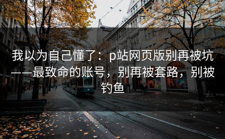 我以为自己懂了：p站网页版别再被坑——最致命的账号，别再被套路，别被钓鱼