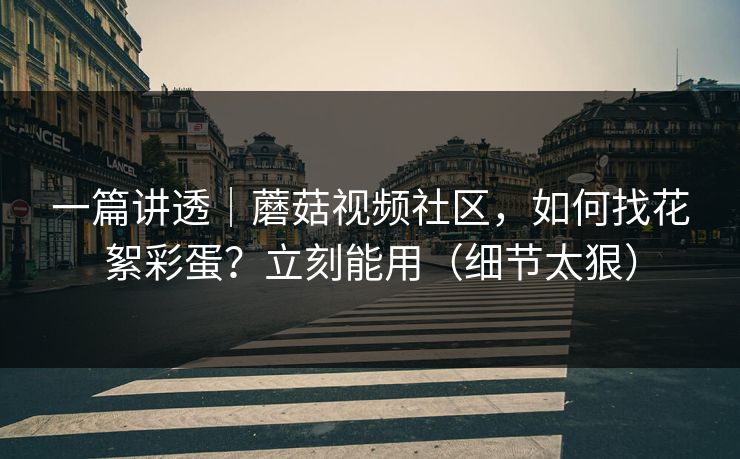 一篇讲透|蘑菇视频社区,如何找花絮彩蛋?立刻能用(细节太狠) 一篇讲透|蘑菇视频社区,如何找花絮彩蛋?立刻能用(细节太狠)