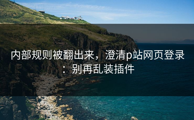 内部规则被翻出来，澄清p站网页登录：别再乱装插件