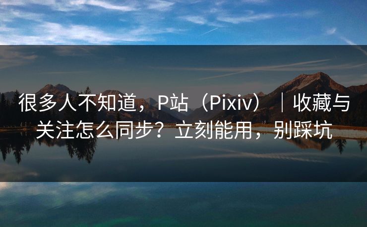 很多人不知道，P站（Pixiv）｜收藏与关注怎么同步？立刻能用，别踩坑